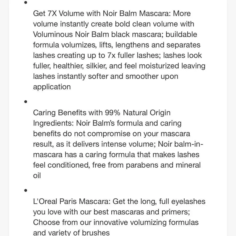 🦋 L'Oreal Voluminous Noir Balm Mascara - Black New FullSz